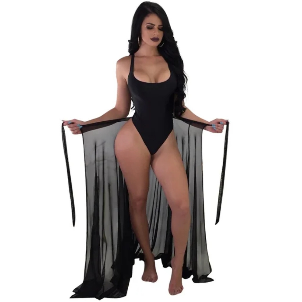 Swimsuit with cover up skirt